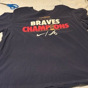 Nike Navy Braves Champions Short Sleeve Tee